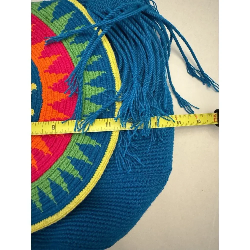 Round Knit‎ Purse Colorful Geometric Mandala Festival